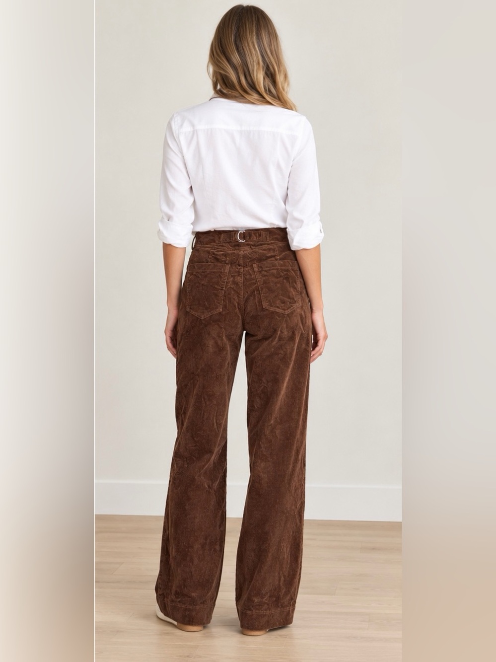 7 For All Mankind Wide-Leg Corduroy Pants - Chocolate Brown